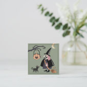 Hexe Happy Halloween von der Lehrer-Abschlusskarte Begleitkarte (Stehend Vorderseite)