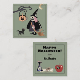 Hexe Happy Halloween von der Lehrer-Abschlusskarte Begleitkarte