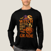 Hexe hat besser mein Klassenlehrer Halloween Tri-Blend Shirt (Vorderseite)