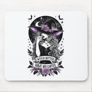 Hexe hat besser meine Kaffeemaschine zum Schwimmen Mousepad