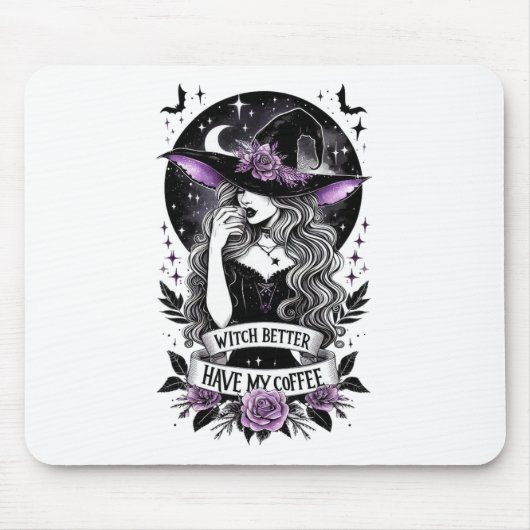 Hexe hat besser meine Kaffeemaschine zum Schwimmen Mousepad (Vorne)