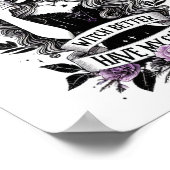 Hexe hat besser meine Kaffeemaschine zum Schwimmen Poster (Ecke)