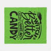 Hexe hat besser meine Süßigkeiten. Fleecedecke (Vorderseite (Horizontal))