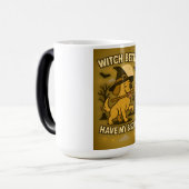 Hexe hat besser meinen Keks Halloween Hund Design Verwandlungstasse (Vorderseite Links)