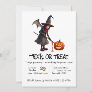 Hexe hatte ein chaotisches Trick-or-Treat-Erlebnis Einladung