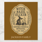 Hexe Hazel Elixir Soothes Burns & ratyal Tonic Weinetikett (Einzelnes Label)