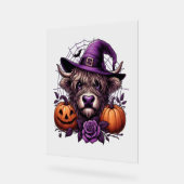 Hexe Highland Halloween Kuh Acrylschild (Winkel)