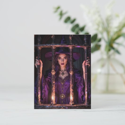 Hexe hinter Gittern Postkarte (Stehend Vorderseite)
