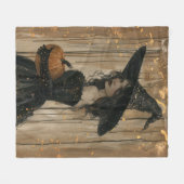 Hexe Holding a Pumpkin Fleecedecke (Vorderseite (Horizontal))