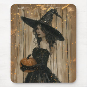 Hexe Holding a Pumpkin Mousepad