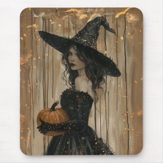 Hexe Holding a Pumpkin Mousepad (Vorne)