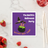 Hexe Hot Soup Witziges Halloween-Individuelle Name Serviette (Beispiel)