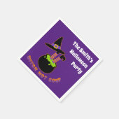 Hexe Hot Soup Witziges Halloween-Individuelle Name Serviette (Ecke)