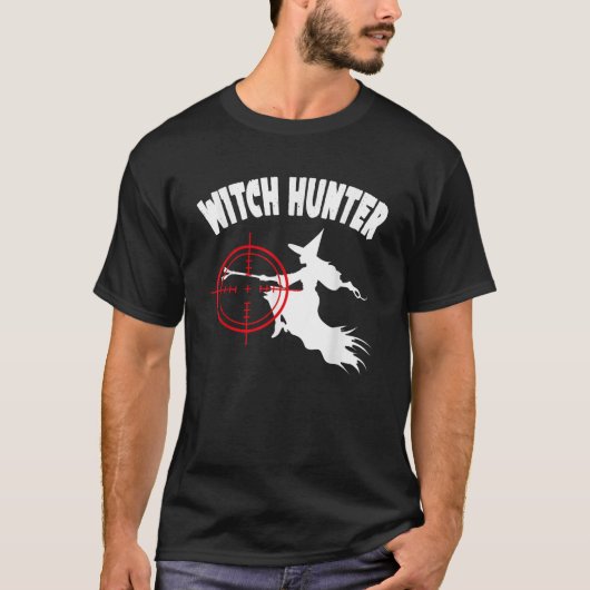 Hexe Hunter Funny Party Halloween T-Shirt (Vorderseite)