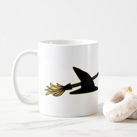 Hexe-Hut u. Besen Kaffeetasse (Mit Donut)