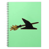 Hexe-Hut u. Besen Notizblock (Vorderseite)