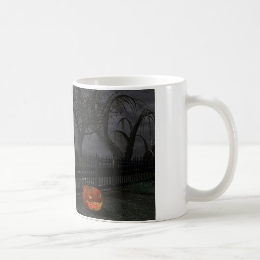 Hexe-Hütte mit Kürbis-Laterne Kaffeetasse (Rechts)