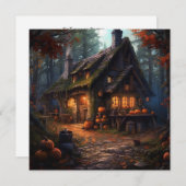 Hexe-Hütte: Verzauberung Einladung (Vorne/Hinten)