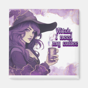 Hexe, ich brauche meinen Kaffee Magnet