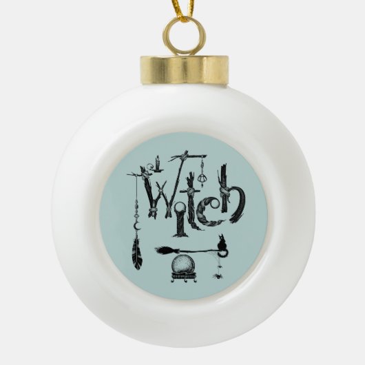 Hexe Illustrative Alte Welt Natur Keramik Kugel-Ornament (Vorderseite)
