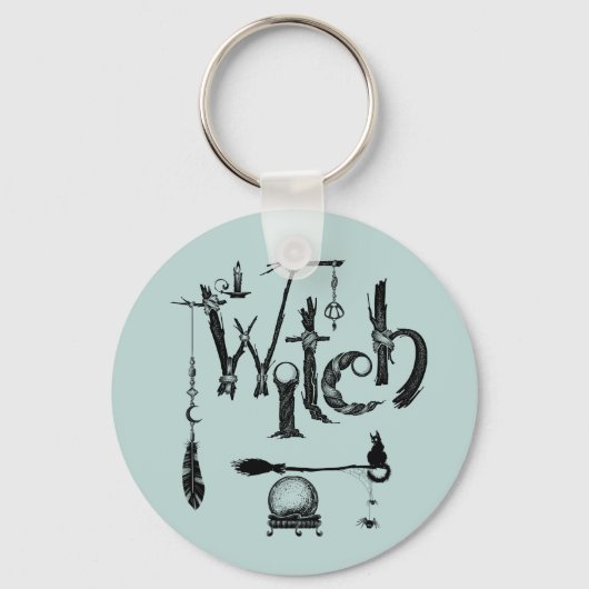 Hexe Illustrative Alte Welt Natur Schlüsselanhänger (Vorderseite)