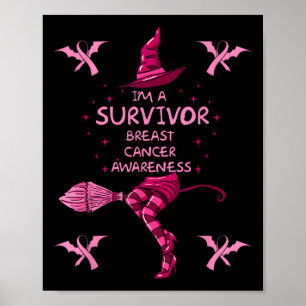 Hexe im a Survivor Halloween Breastkrebs Awaren Poster