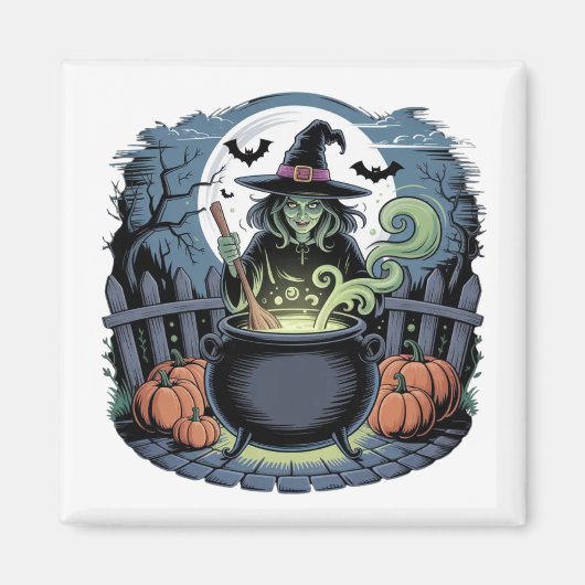 Hexe im Cauldron Magnet (Vorne)