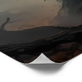 Hexe im Dunkeln, unheimlicher Wald Poster (Ecke)