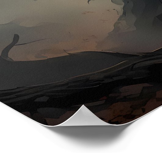 Hexe im Dunkeln, unheimlicher Wald Poster (Ecke)