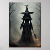 Hexe im Dunkeln, unheimlicher Wald Poster (Vorne)