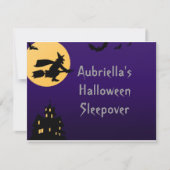 "Hexe im Flug um Mitternacht" - (personalisiertes Einladung (Vorderseite)