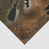 Hexe im Halloween-Mond-Blume Dekoupage Tissue P Seidenpapier (Detail)