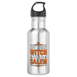 Hexe im Vintage-Stil Salem Halloween-Schrifttypdes Edelstahlflasche
