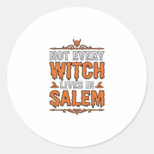 Hexe im Vintage-Stil Salem Halloween-Schrifttypdes Runder Aufkleber
