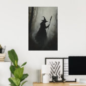 Hexe im Wald Druckbares Enchanted Gothic Poster (Heimbüro)