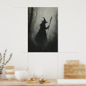 Hexe im Wald Druckbares Enchanted Gothic Poster (Küche)