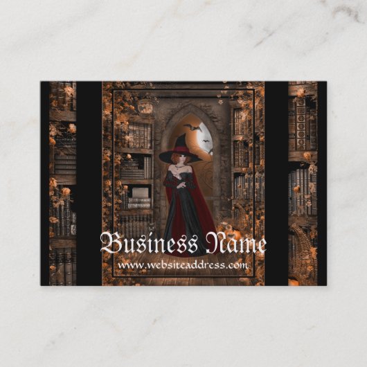 Hexe in den Nachtphantasie-Visitenkarten Visitenkarte (Vorderseite)