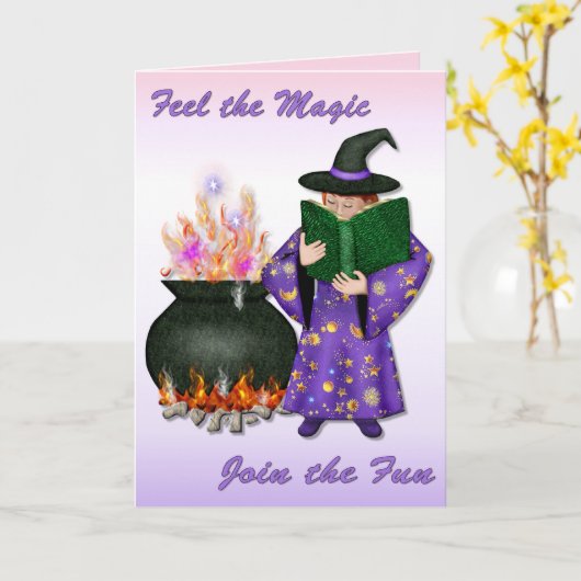 Hexe in der Ausbildung Karte (Gelbe Blume)