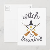 Hexe in der Ausbildung Postkarte (Vorne/Hinten)