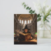 Hexe in der Bibliothek  Postkarte (Stehend Vorderseite)