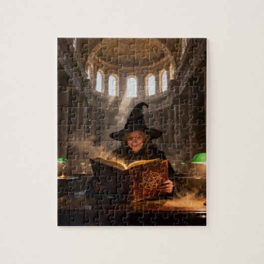 Hexe in der Bibliothek Puzzle (Vertikal)