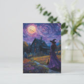 Hexe in der Nacht Postkarte (Stehend Vorderseite)