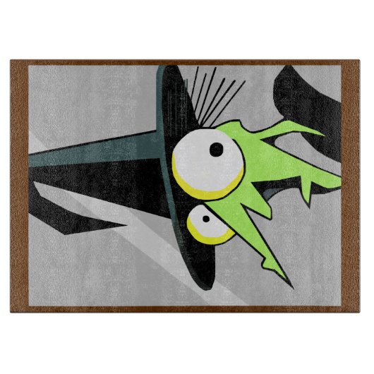 Hexe in der Spiegelschneide Schneidebrett (Vorderseite)