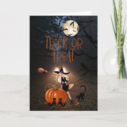 Hexe in der Waldkarte 2 Karte (Vorderseite)