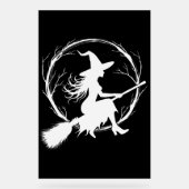 Hexe in Flug - Akryllisches Zeichen Acrylschild (Vorderseite)