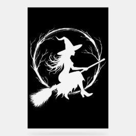 Hexe in Flug - Akryllisches Zeichen Acrylschild