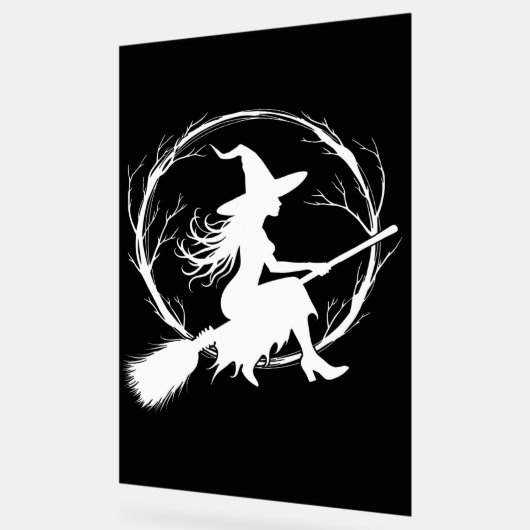 Hexe in Flug - Akryllisches Zeichen Acrylschild (Winkel)