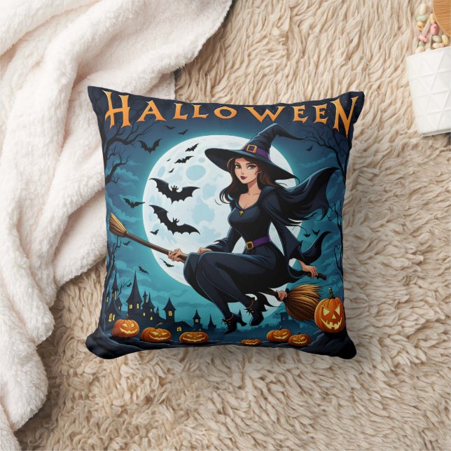 Hexe in Halloween Kissen (Decke)