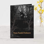 Hexe in Spooky Forest Halloween Karte (Gelbe Blume)