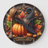 Hexe ist willkommen große wanduhr (Vorderseite)